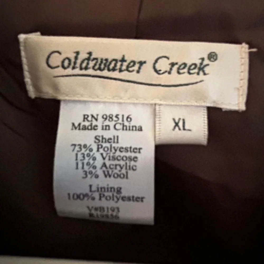 Vintage Coldwater Creek Brown and Black Brocade-Like Jacket Size XL EUC - Picture 5 of 5